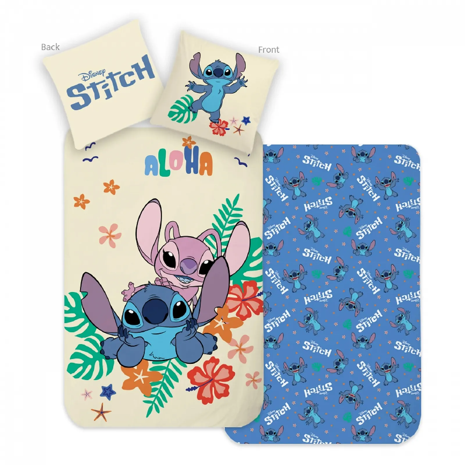 Постельное белье детское MTOnlinehandel Stitch Aloha Stitch & Lilo 135 x 200 см 80 x 80 см 100% хлопок Renforcé 2 предмета, фото №4