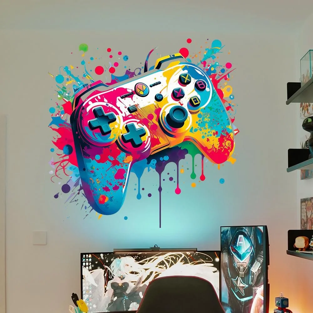 Наклейка на стіну milaosk 3D Геймер Кольорова, фото №4