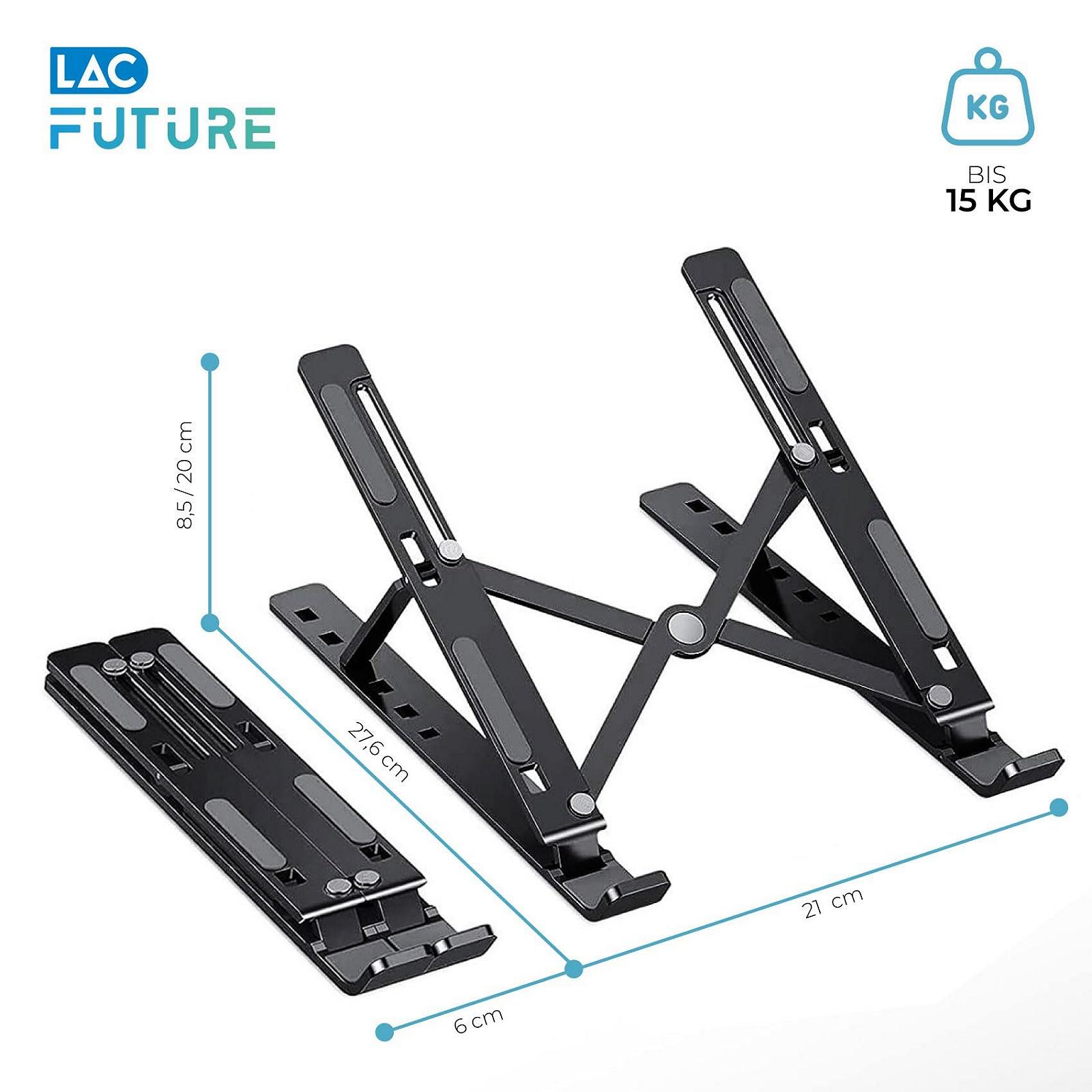 Подставка для ноутбука, 10 уровней, регулируемая по высоте, вентилируемое охлаждение, настольная подставка для MacBook Pro Air, Dell, HP (10-15.6 дюймов) - Черный, фото №5