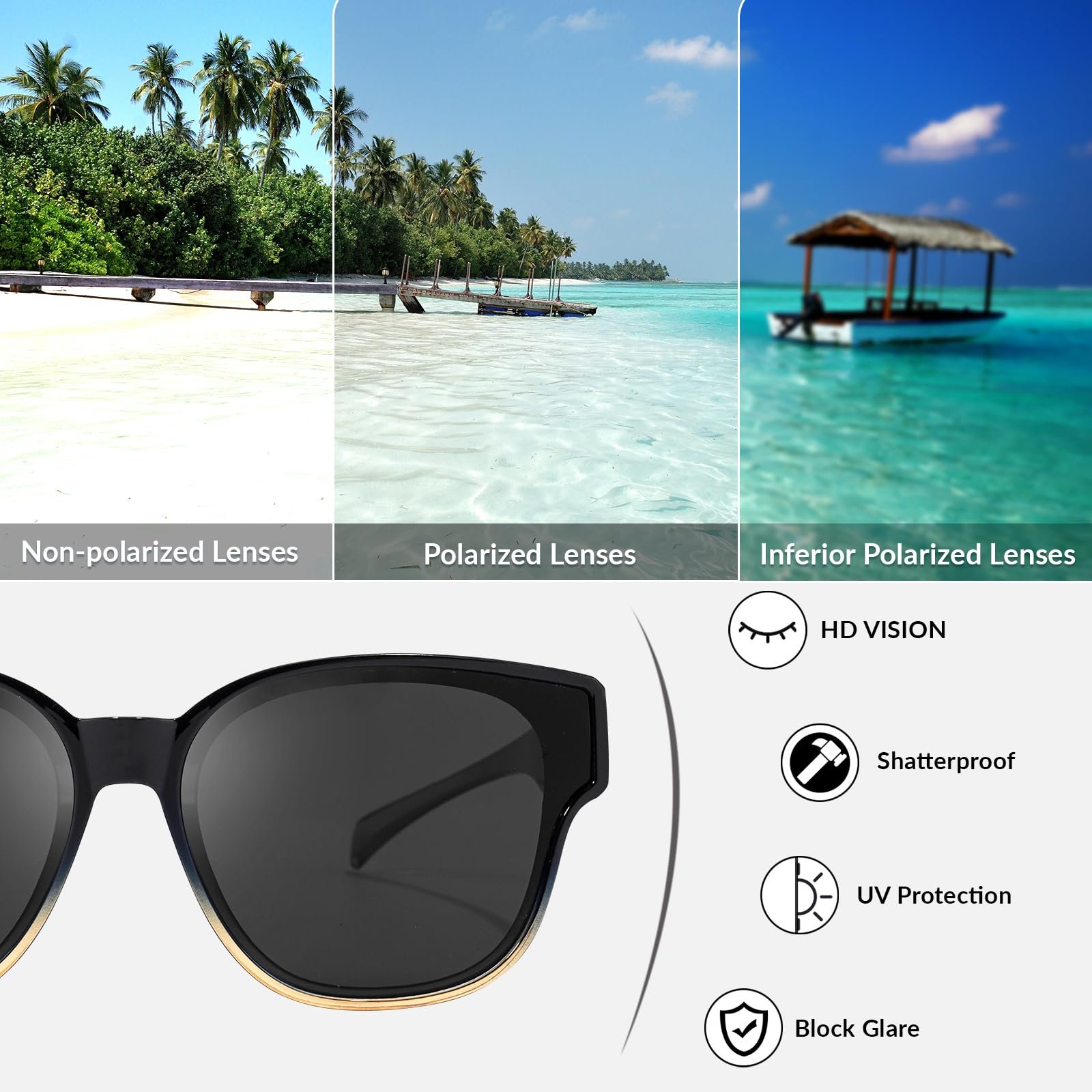 Поляризовані сонцезахисні окуляри Myiaur для жінок із захистом від ультрафіолету, надлегкі, фото №6