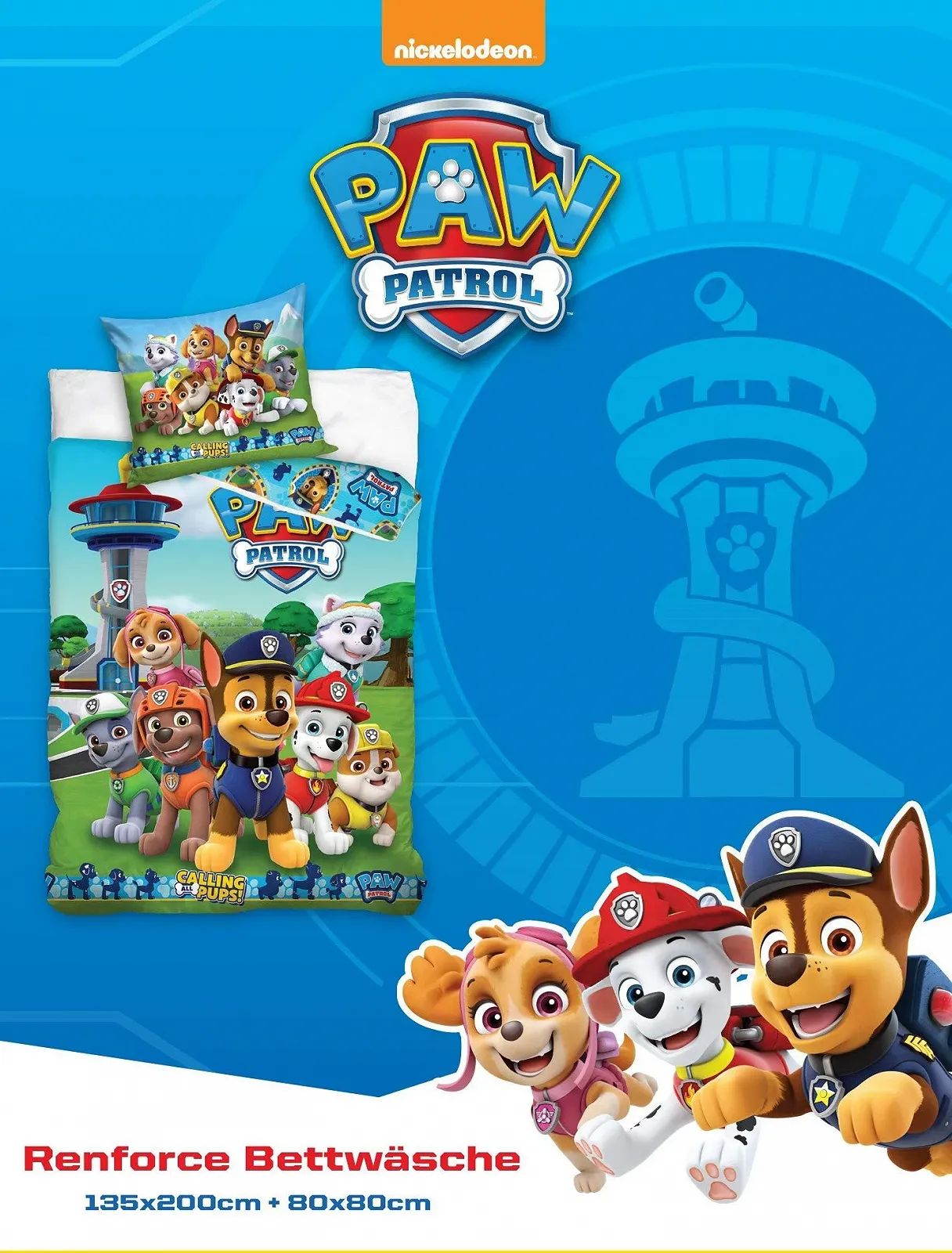 Детское постельное белье Paw Patrol 135 x 200 см, 80 x 80 см, хлопок, фото №4