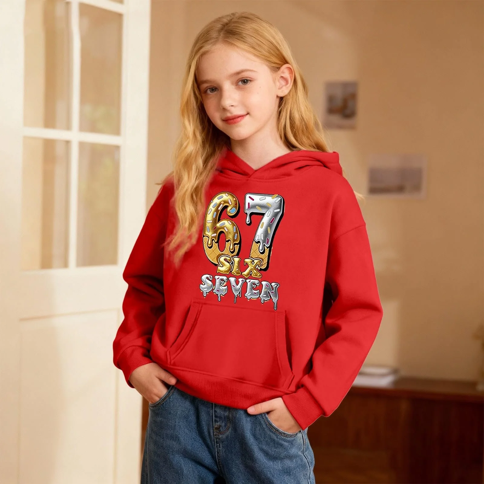 Дівчачий худі з принтом морозива, м'який, фото №3