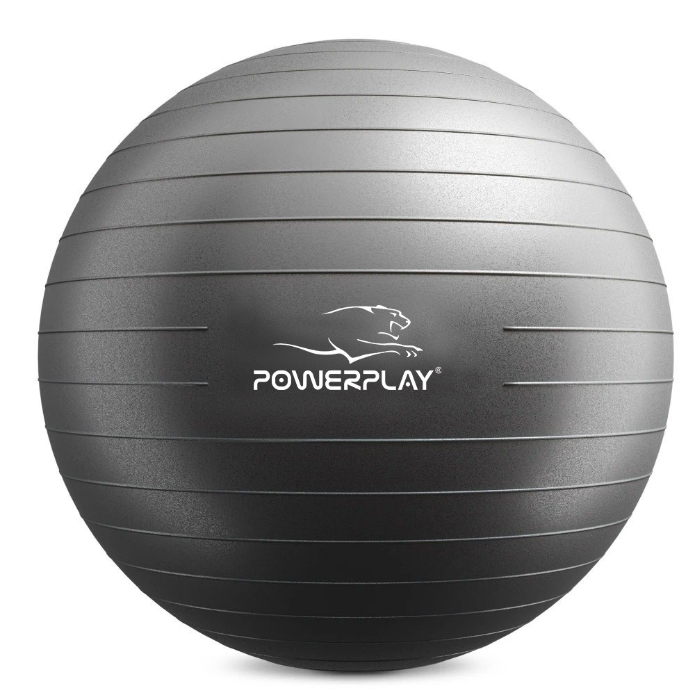 М'яч для фітнесу фітбол PowerPlay 4001 Ø65 cm Gymball Чорний помпа, фото №10