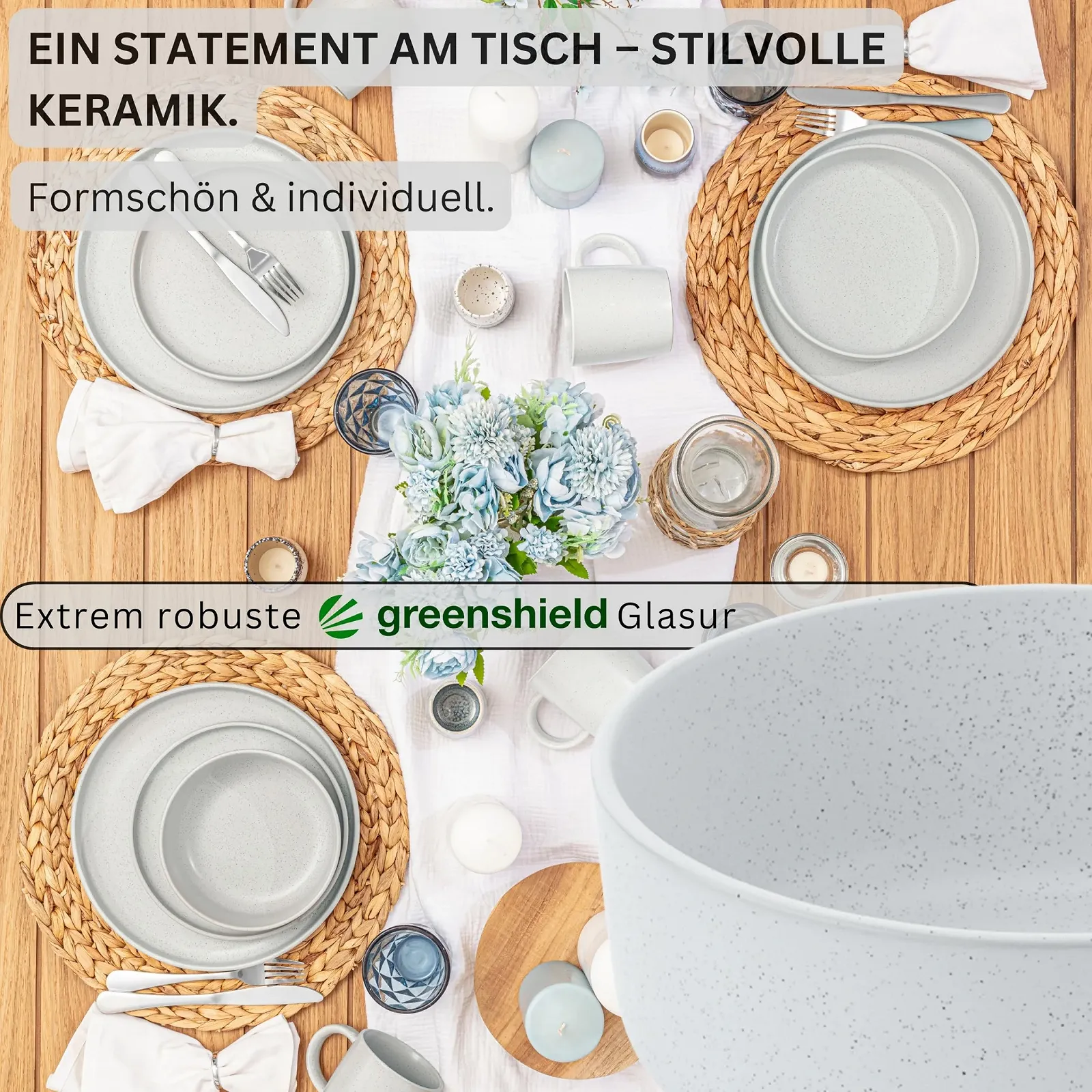 Миска Sänger Leeds Frost Stoneware, набор 6 штук, миски для завтрака на 6 персон, 780 мл, фото №3