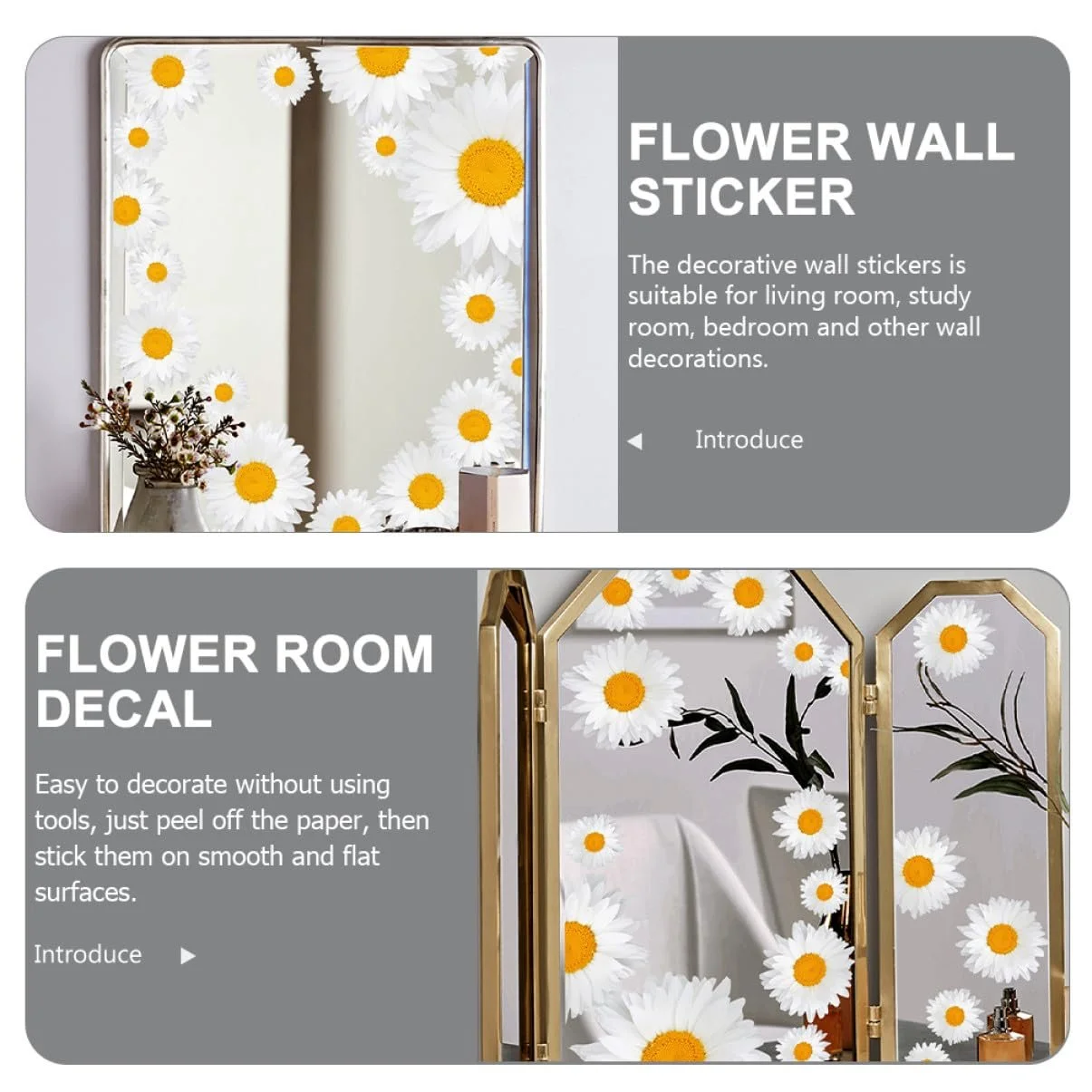 Наклейка на стіну VALICLUD White Small Blossoms самоклеюча, фото №7 Наклейка на стіну VALICLUD White Small Blossoms самоклеюча, фото №7