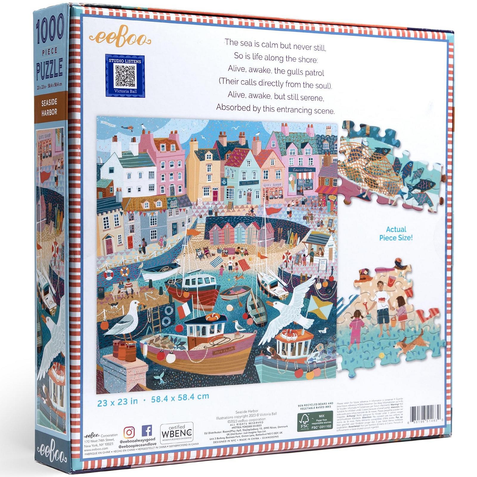 Пазл eeBoo Piece & Love Seaside Harbor 1000 деталей 23 x 23 см, фото №3