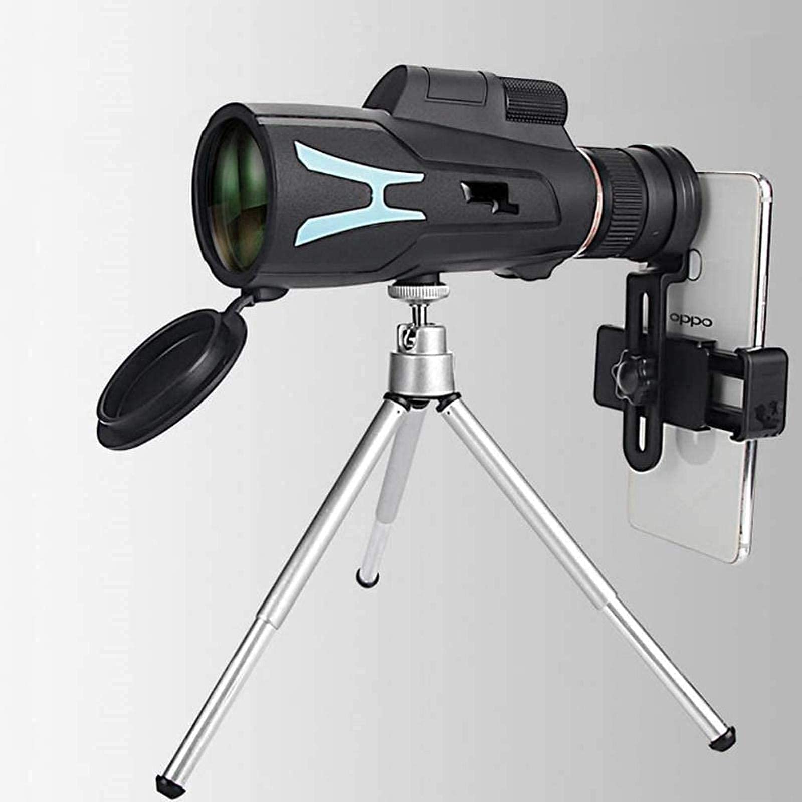 WANWEN Monokulyar HD-Teleskop 20-60X60 Зумоване Monokulyar Hd-Optike з телефонним тримачем-штативом чорний, фото №1