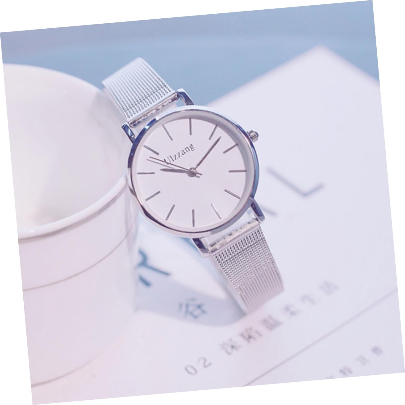 Годинник LIFKOME 1st жіночий срібний браслет, білий, фото №2