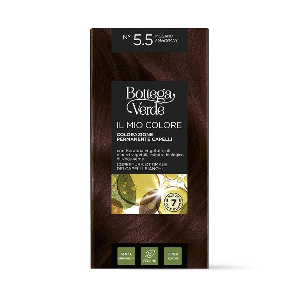 Фарба для волосся Bottega Verde My Colour Перманентна Mahogany № 5.5, фото №1 Фарба для волосся Bottega Verde My Colour Перманентна Mahogany № 5.5, фото №1