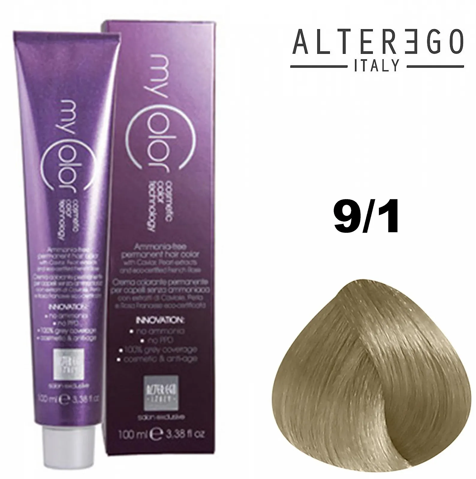 Фарба для волосся Alterego Ae My Colour 9/1, фото №1 Фарба для волосся Alterego Ae My Colour 9/1, фото №1