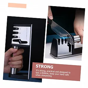 Точило для ножів та ножиць ручна з ергономічною ручкою для дому та професійної кухні synthetic.ua - Фото 1