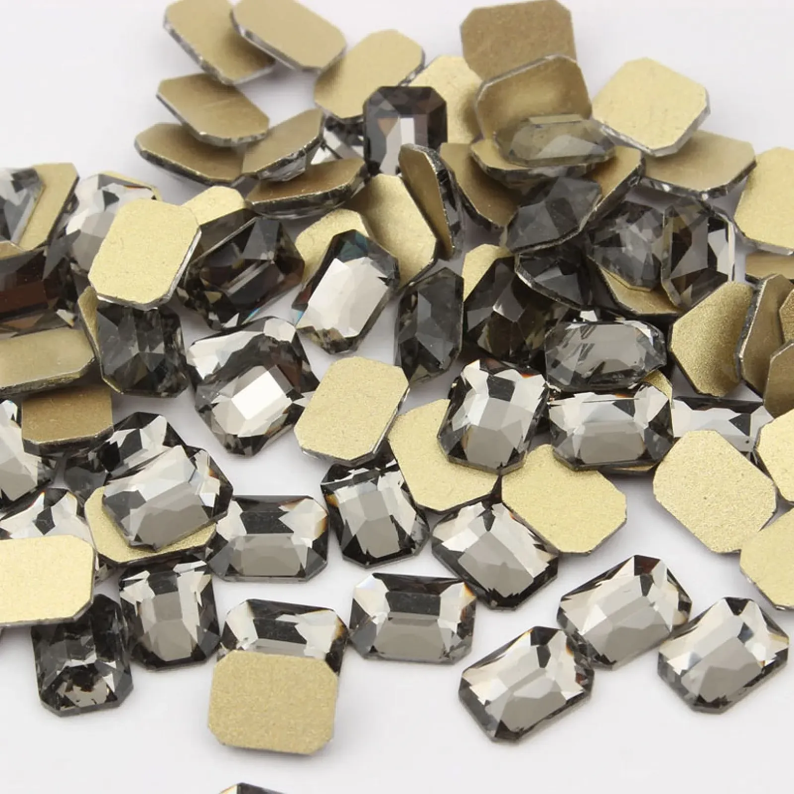 Прикраса Стрази 6 x 8 мм, прямокутні з пласким дном, 100 шт., фото №5