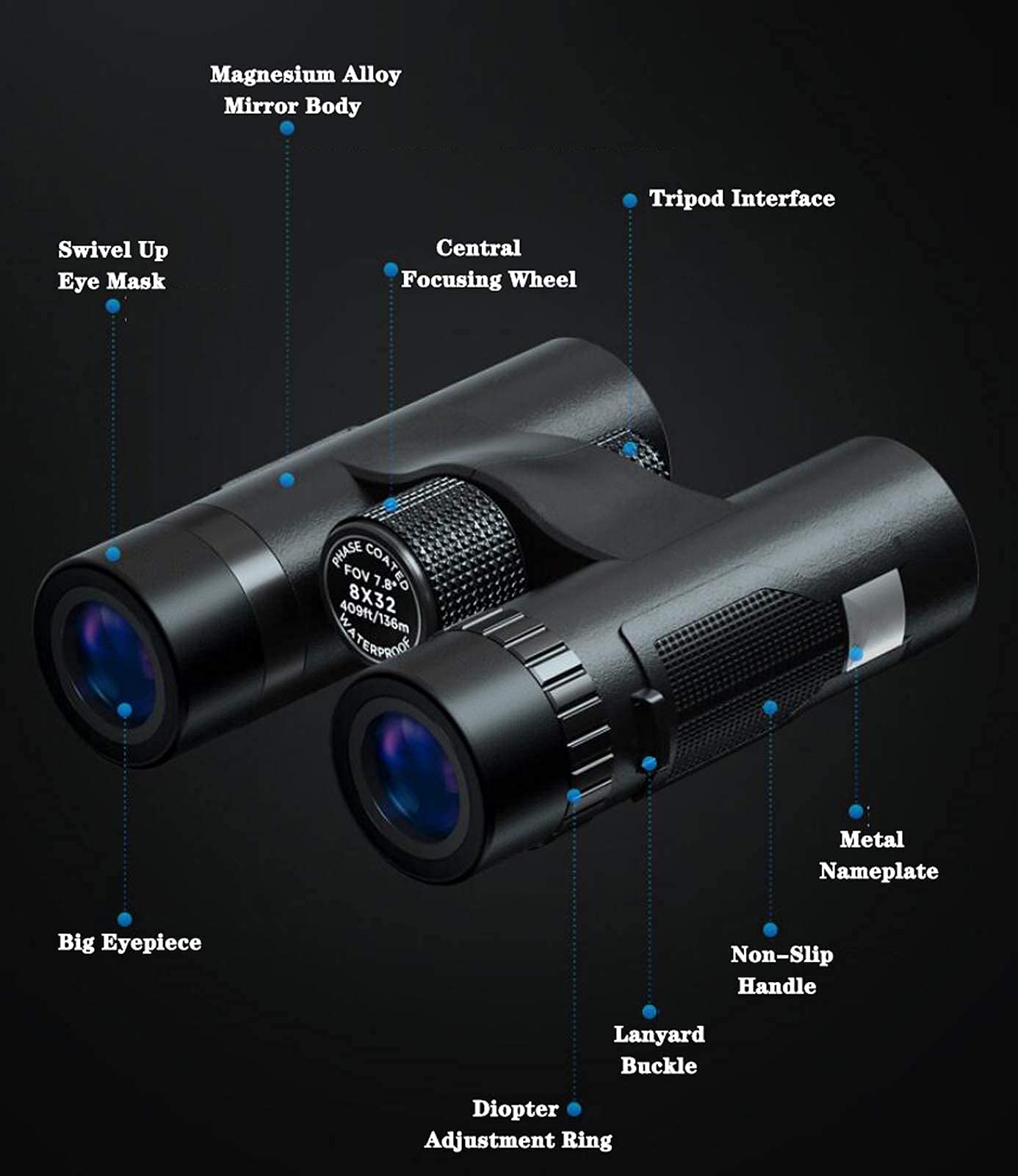 Бінокль CAZARU Teleskop-Fernglas HD Dual-Focus BAK4 FMC Ob'єктив, фото №4