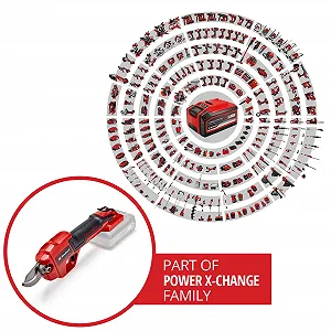 Садові ножиці акумуляторні Einhell Power X-Change GE-LS 18 Li-Solo, 18 V Li-Ion, до 28 мм товщина гілок synthetic.ua - Фото 1