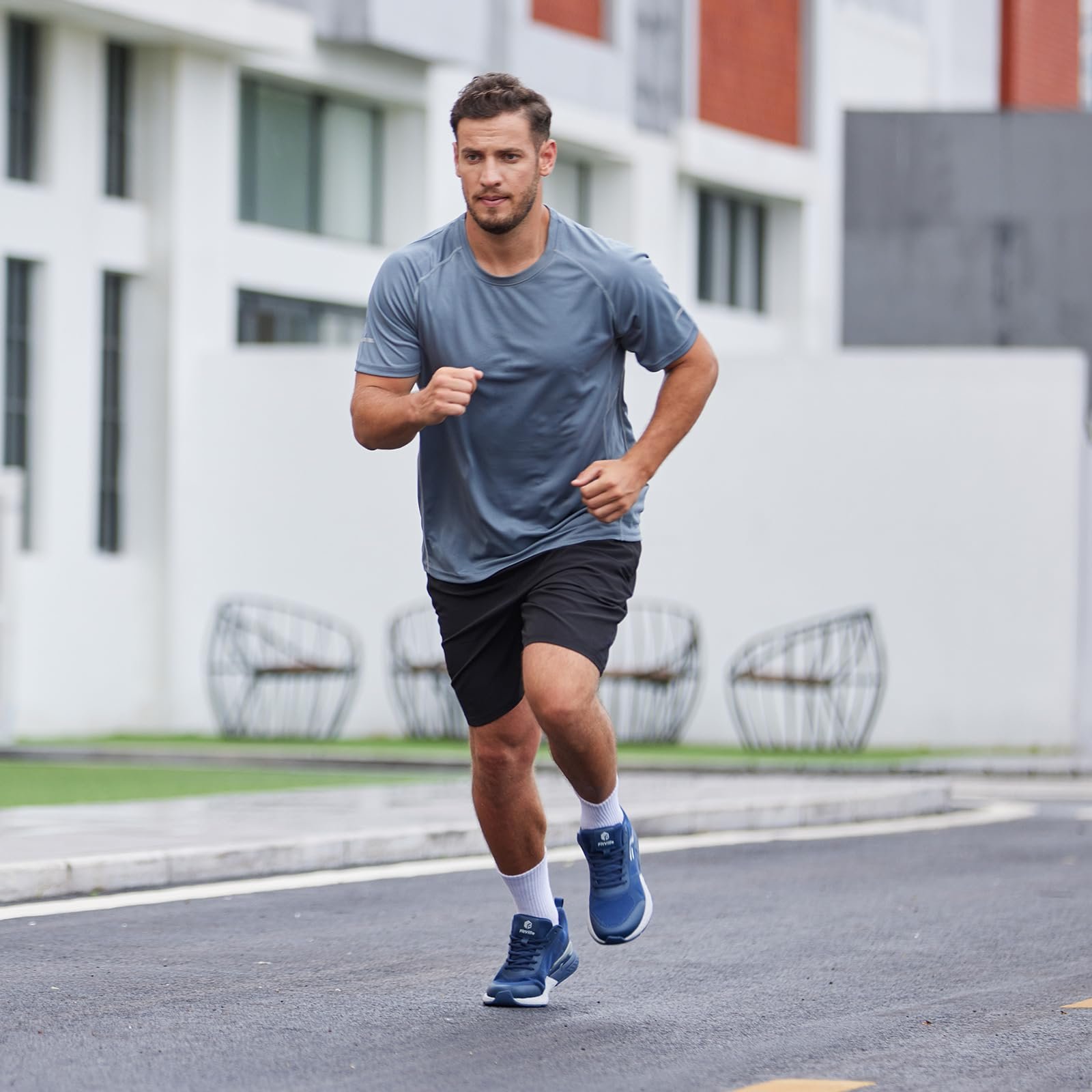 Кросівки FitVille для ходьби, надширокі, чоловічі, легкі, дихаючі, яскрава підошва, фото №8