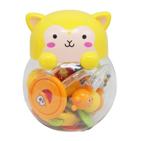 Набор погремушек в банке Котенок 5 штук желтый, фото №1 Набор погремушек в банке Котенок 5 штук желтый, фото №1