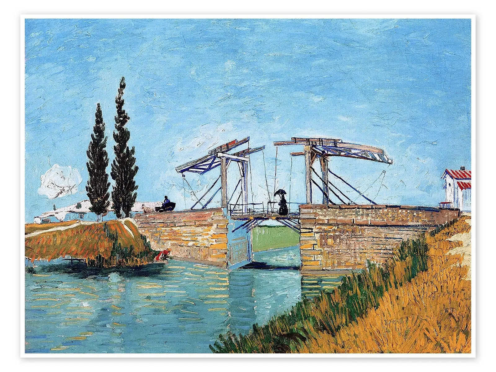Постер Vincent van Gogh The Drawbridge in Arles 70 x 50 см Бирюзовый, фото №1