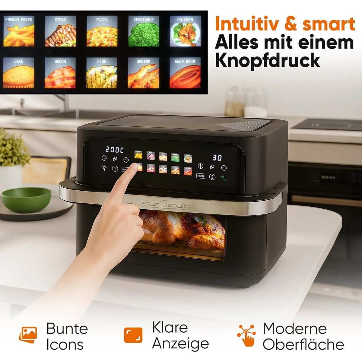 Мультипечь ProfiCook PC FR 1313 H XXL 10 л 2400 Вт 2 камеры 10 программ 80-200 °C, фото №5