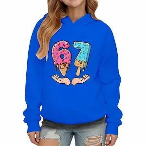 Толстовка Generisch Детская для девочки Удобная Худи для мальчика Повседневная Модная Принтованный Пуловер Мягкий Флис Теплый Дышащий Длинный рукав - Фото 1