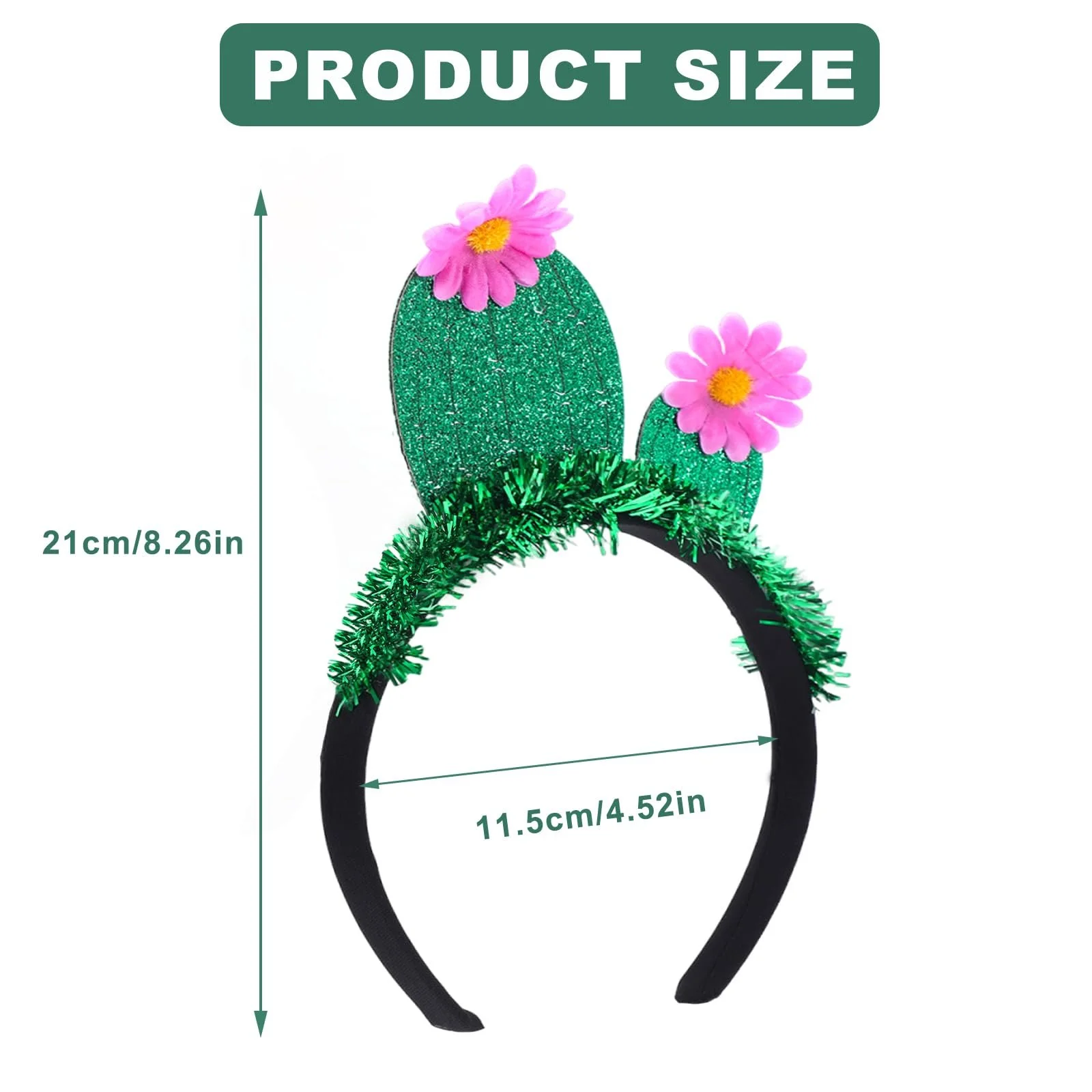 Обруч Кактус Веселий з рожевими квітами, фото №2 Обруч Кактус Веселий з рожевими квітами, фото №2