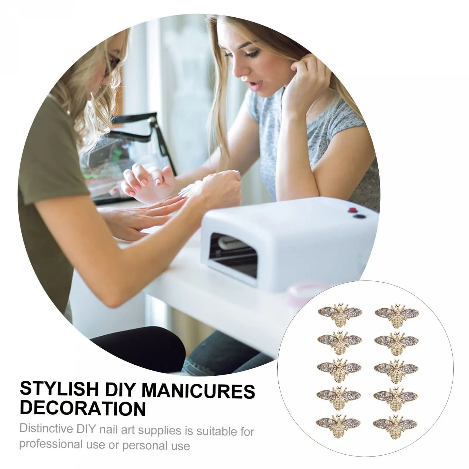 3D Декор для ногтей Пчелы 10 шт, сплав, материал для маникюра, украшения для ногтей для вечеринок и повседневного использования, фото №2 3D Декор для ногтей Пчелы 10 шт, сплав, материал для маникюра, украшения для ногтей для вечеринок и повседневного использования, фото №2