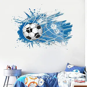 3D-наклейка на стіну ANHUIB Футбольний м'яч Прорив Синя synthetic.ua - Фото 1