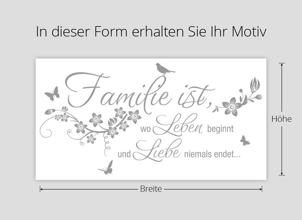 Наклейка на стіну Grandora W5458 "Family is Where Life Begins" 130 x 66 см Білий, фото №3