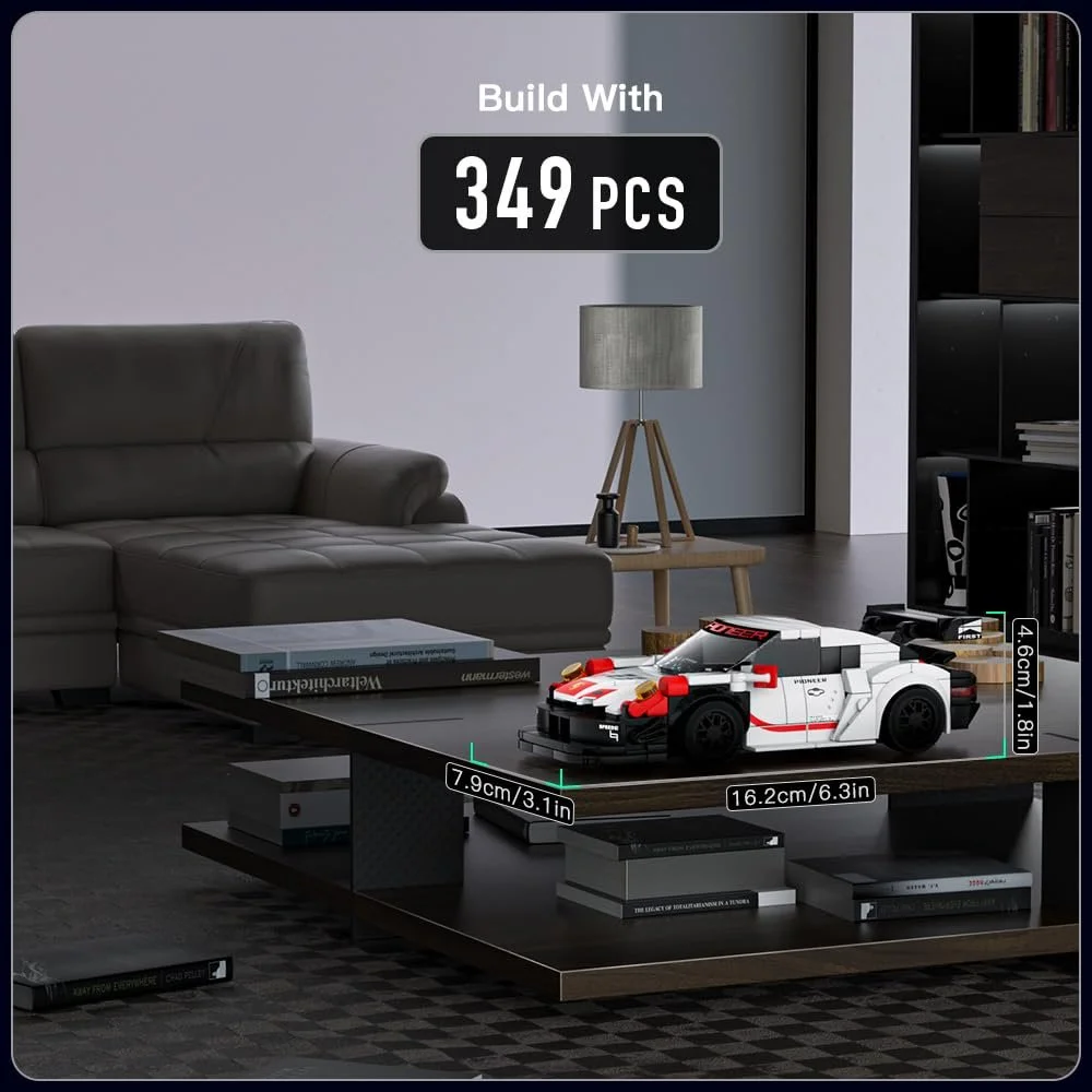 Конструктор Гоночный Автомобиль Mould King Speed Champion 27010 911 RSR Спортивный Автомобиль с Акриловой Витриной, 349 деталей, фото №2 Конструктор Гоночный Автомобиль Mould King Speed Champion 27010 911 RSR Спортивный Автомобиль с Акриловой Витриной, 349 деталей, фото №2