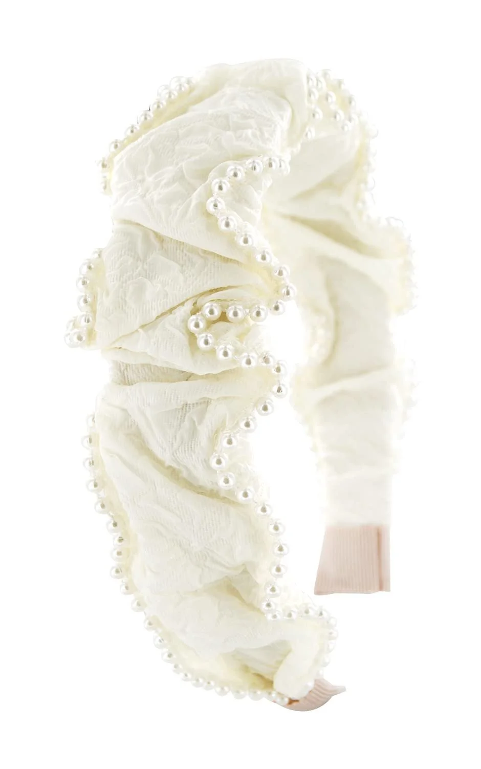 Обруч Axy з перлинами Модний дизайн HRM Кремово-білий, фото №3