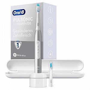 Зубна щітка електрична звукова Oral-B Pulsonic Slim Luxe 4500 Platinum та 2 змінні насадки synthetic.ua - Фото 1