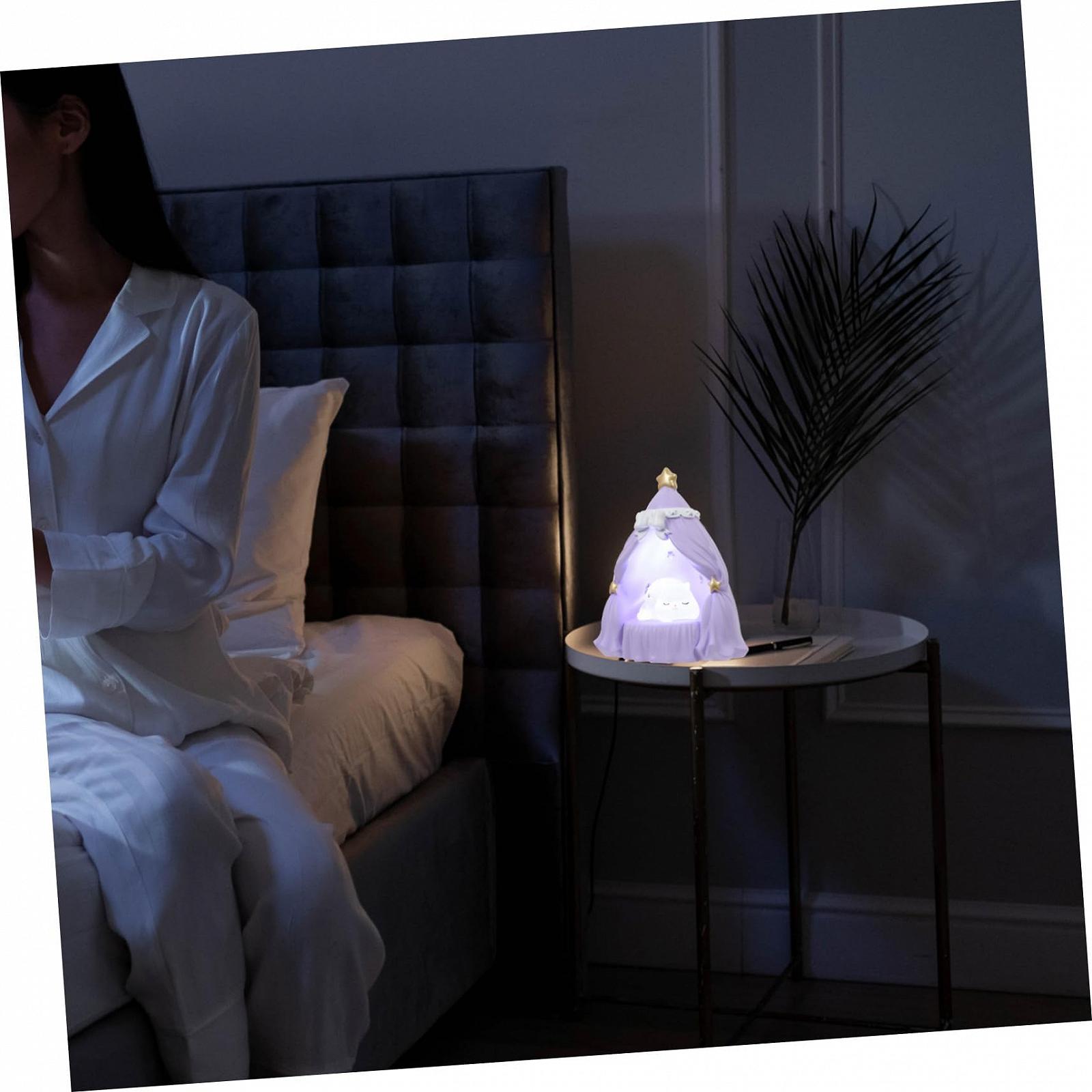 Нічник HOMSFOU Комплект з 4 Нічних Лам Котик для Дітей Фіолетовий, фото №6