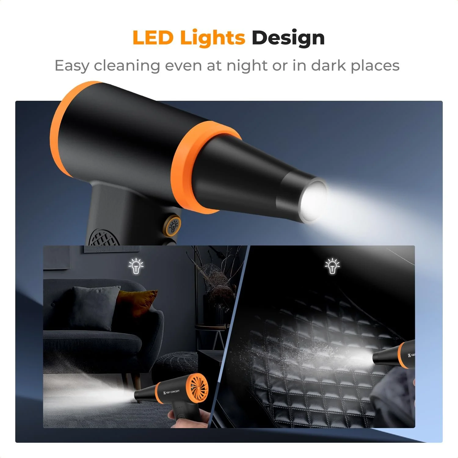 Електричний очищувач повітря K&F Concept 120,000 RPM 5000 mAh LED, фото №6