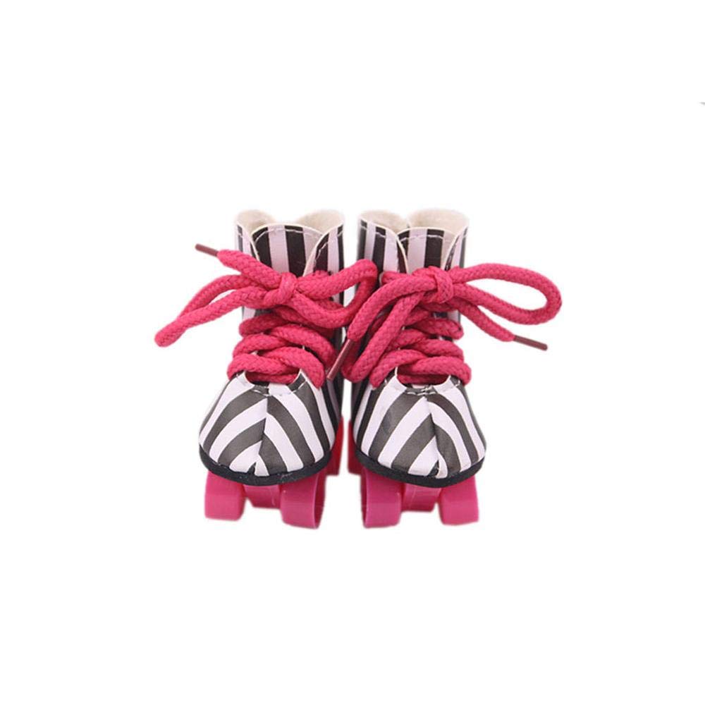 Аксессуары для кукол Aeromdale Doll Skates зебра 1 пара, фото №1