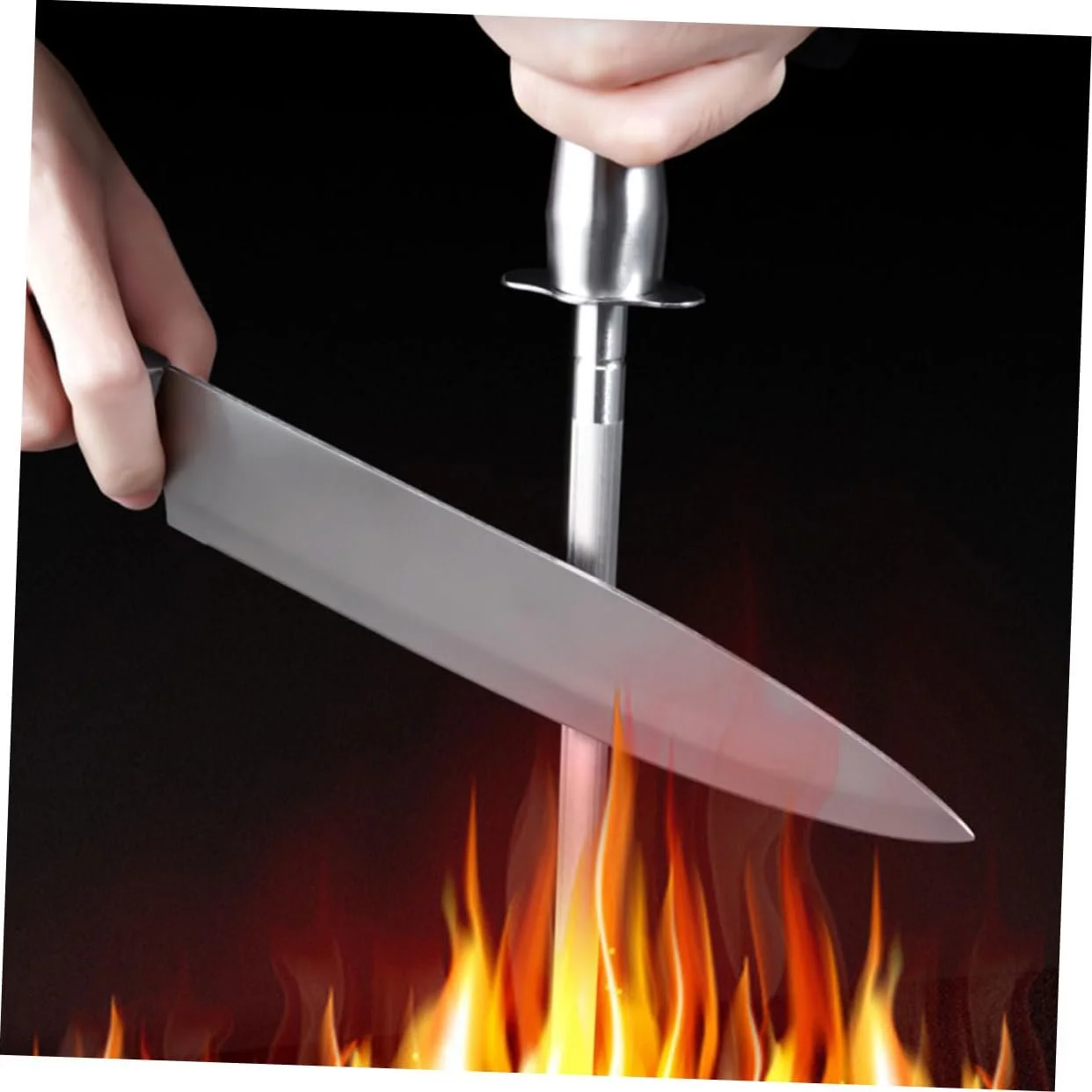 Мусат Zerodeko сталевий з ергономічною ручкою для кухонних ножів та інструментів, фото №4