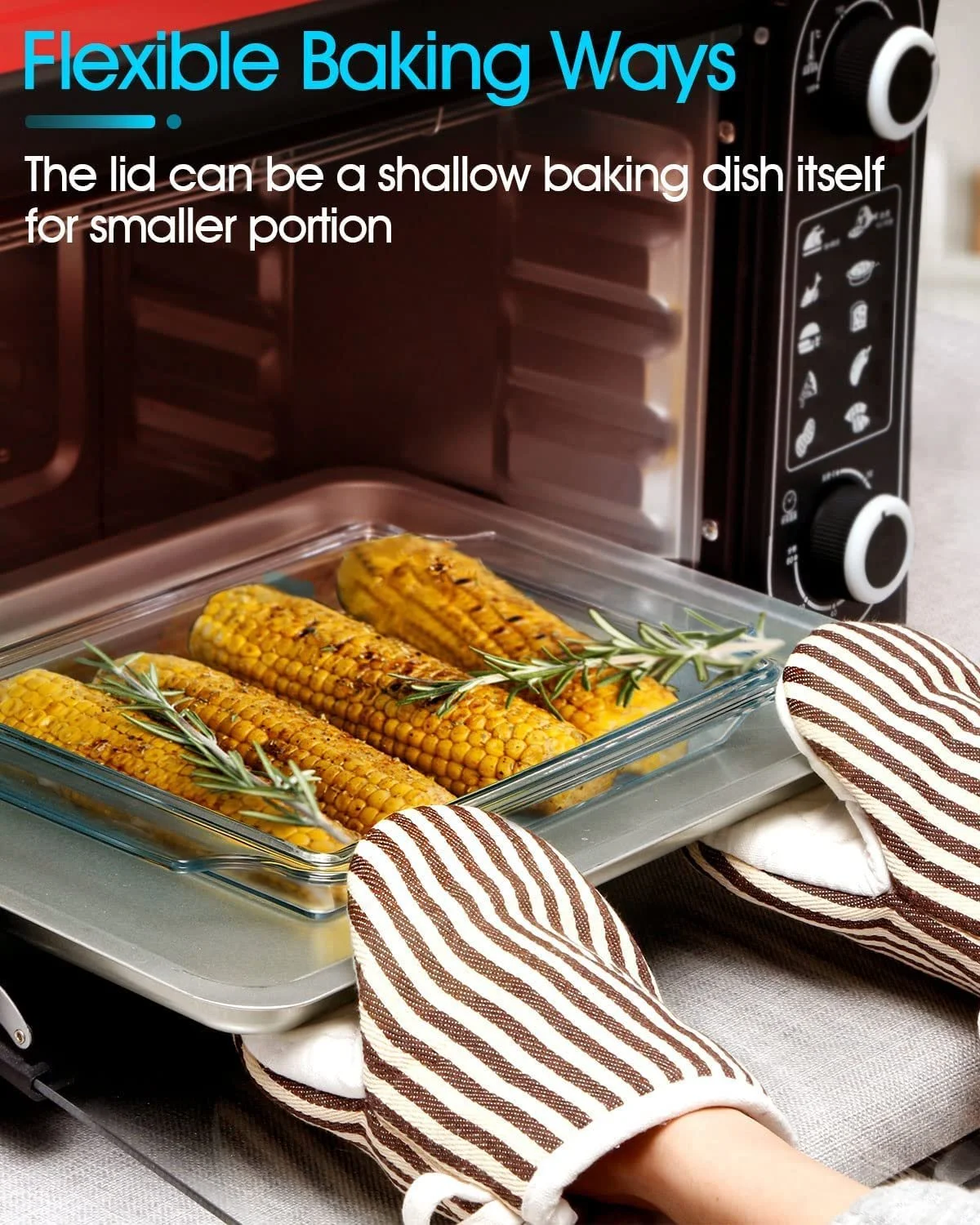 Форма для запекания прямоугольная с крышкой 2 л стеклянная для лазаньи, фото №5