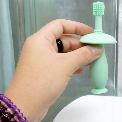 Силиконовая зубная щетка с ограничителем коралловая [tsi244177-TSI], фото №2