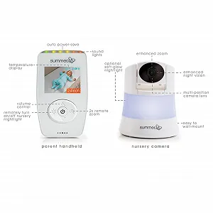 Цифрова відеоняня Summer Infant Sure Sight 2.0 2.4 дюйма LCD Night Vision Temperature Display synthetic.ua - Фото 1
