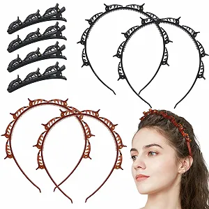 Обруч с клипсами (4 шт.) Черный + Коричневый - Фото 1