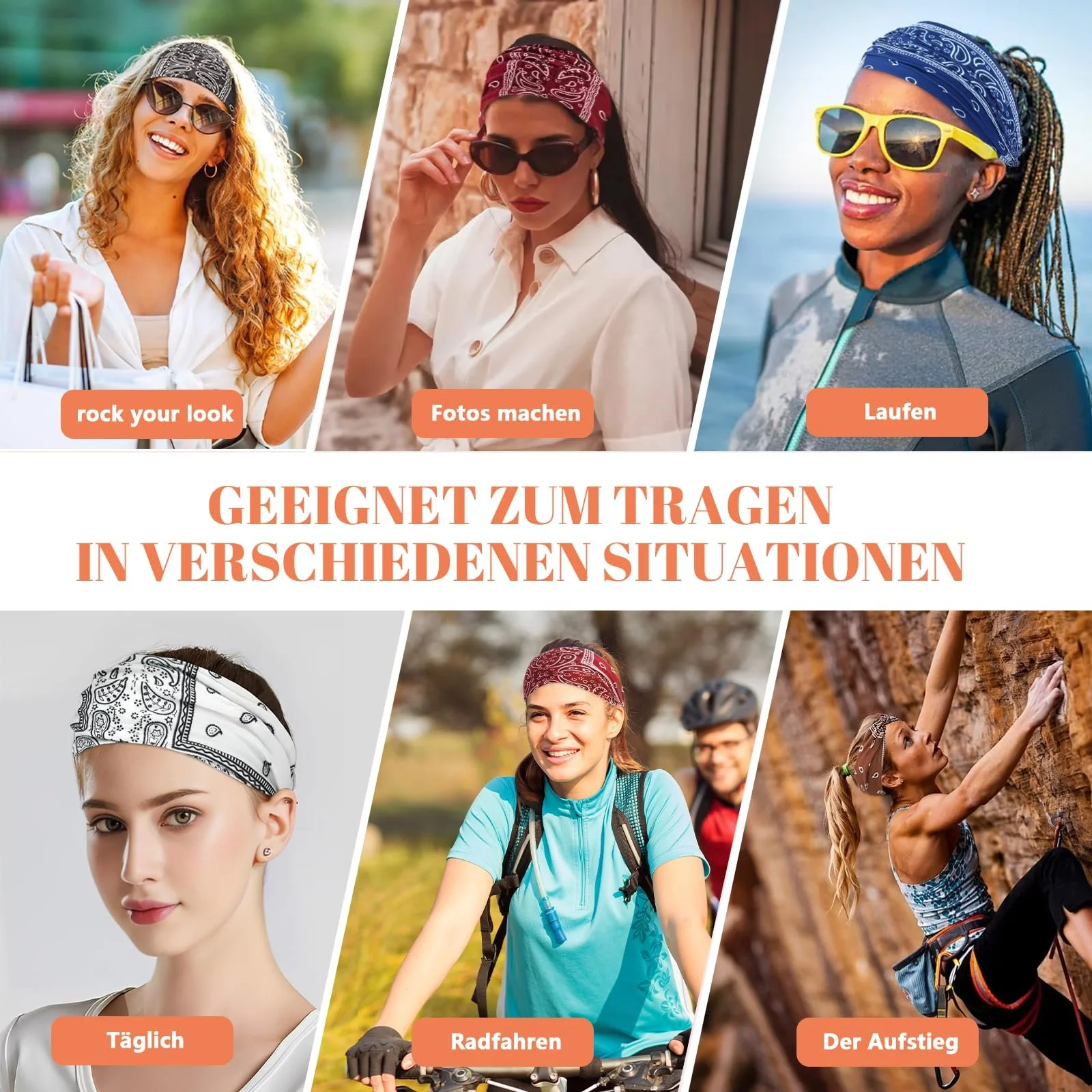 Пов'язка на голову Бохо Набір із 5 еластичних широких, фото №5 Пов'язка на голову Бохо Набір із 5 еластичних широких, фото №5