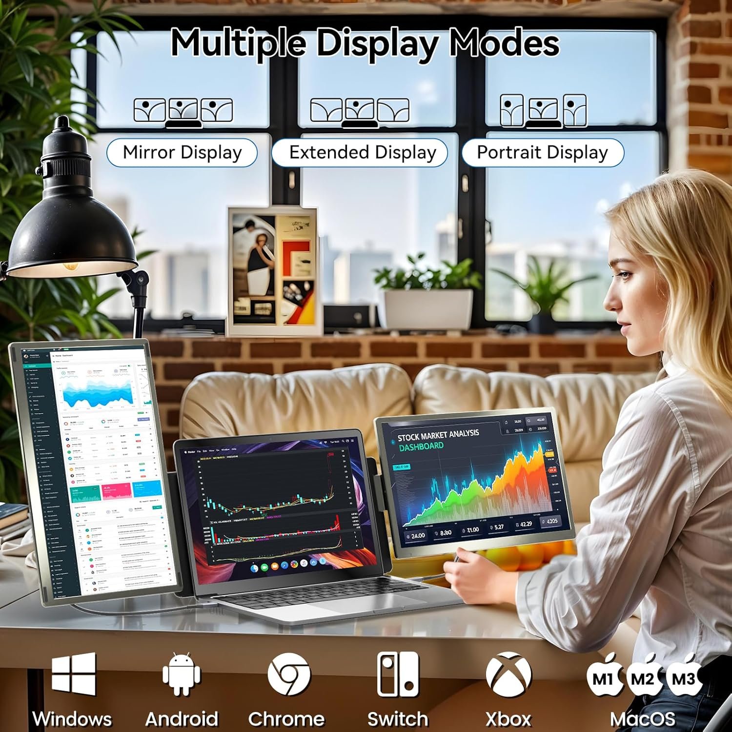 Портативний монітор 15.6" Domyfan S6 Full HD IPS 60 Гц, фото №3