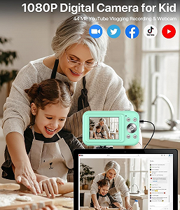 Фотоапарат IXNAIQY 44 Мп / CMOS / Full HD / 16Х зум / Бірюзовий synthetic.ua - Фото 1