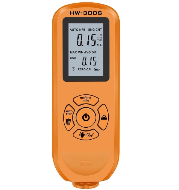 Толщиномер краски цифровой iCar HW-300 S 0 2000 мкм Fe и Nfe Оранжевый 050740, фото №4