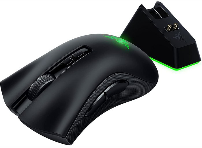 Ігрова бездротова миша Razer DeathAdder V2 Pro / Bluetooth / Радіоканал / USB / Razer Focus+ / 20000 DPI / 8 кнопок / RGB підсвітка / Знімний кабель / Чорна, фото №6 Ігрова бездротова миша Razer DeathAdder V2 Pro / Bluetooth / Радіоканал / USB / Razer Focus+ / 20000 DPI / 8 кнопок / RGB підсвітка / Знімний кабель / Чорна, фото №6