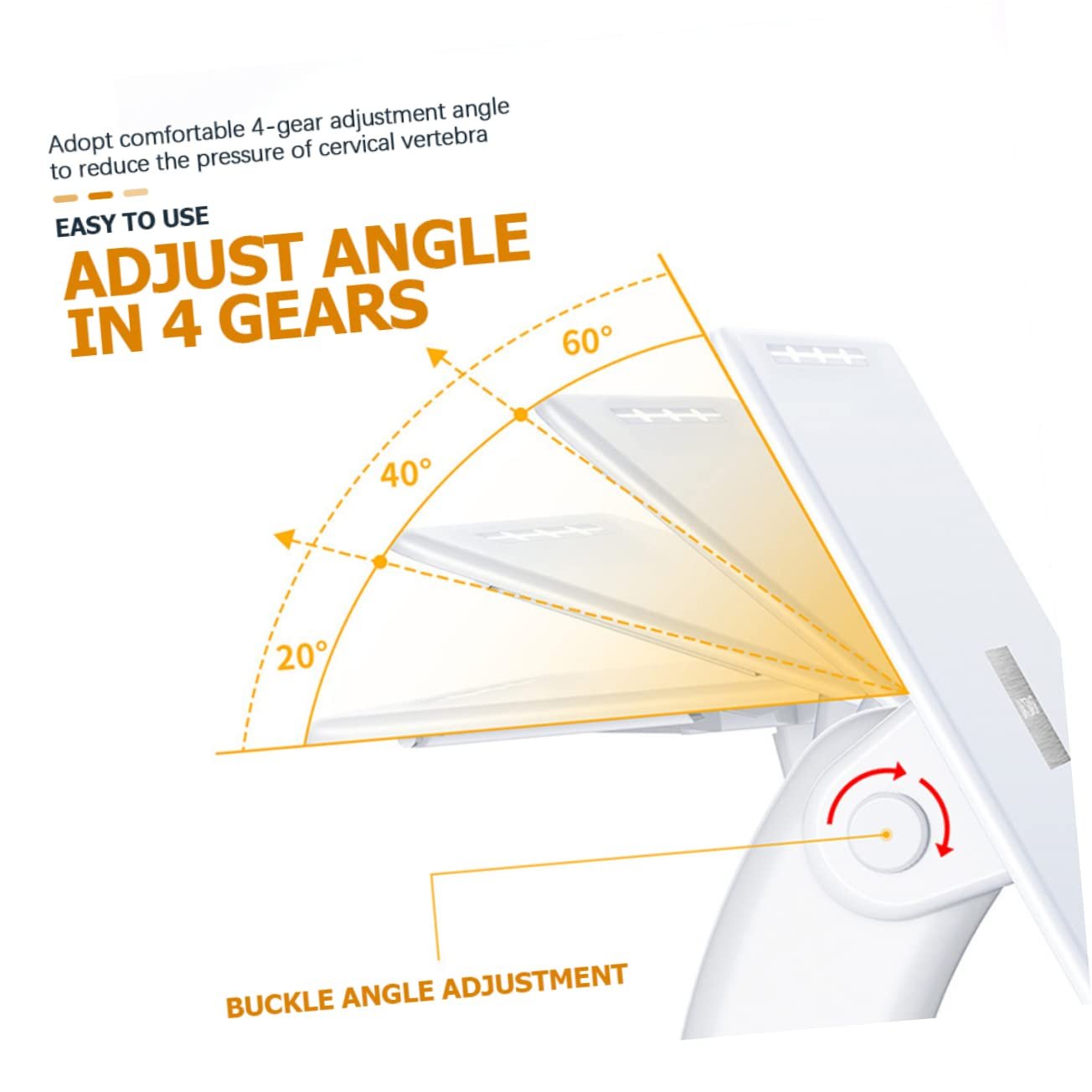 Подставка для ноутбука NUOBESTY Складная подставка для ноутбука для стола Эргономичная регулируемая регулировка наклона Высококачественный ПК Материал Нескользящая силиконовая накладка для комфортной работы, фото №8