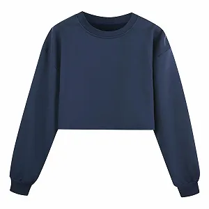 Дитячий світшот з довгими рукавами, однотонний спортивний пуловер - Фото 1