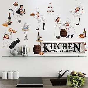 Наклейка на стіну Runtoo Кухня Шеф-кухар Чорна synthetic.ua - Фото 1