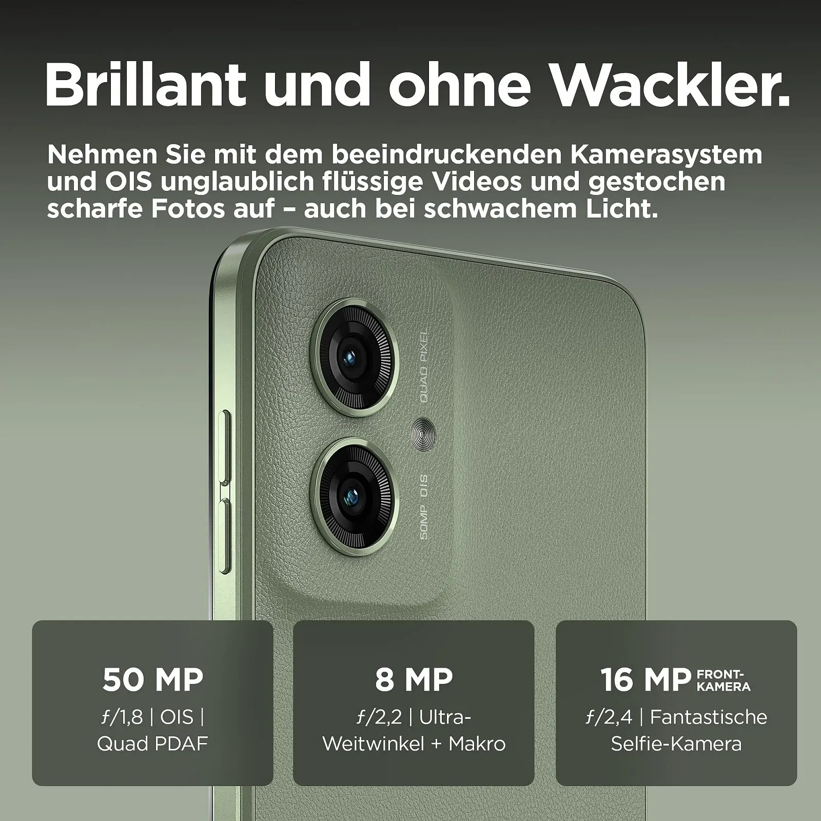 Смартфон Motorola Moto g55 5G 8/256 ГБ 6.49" FHD+ 50 Мп 5000 мАч Smoky Green + Защитный чехол, фото №3