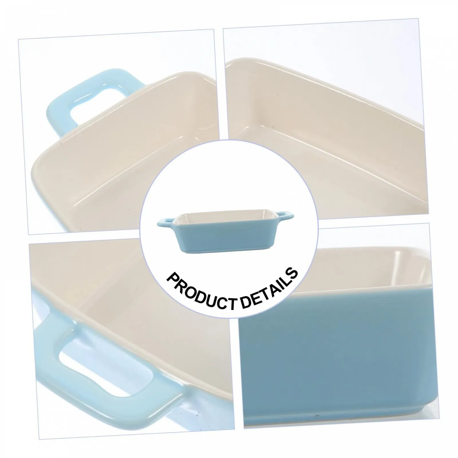 Форма для запікання Керамічна З високим бортом та двома ручками Блакитна, фото №9 Форма для запікання Керамічна З високим бортом та двома ручками Блакитна, фото №9