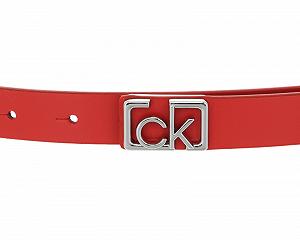 Ремень Узкий Calvin Klein Small CK Plaque W95 Vibrant Coral, Коралловый synthetic.ua - Фото 1
