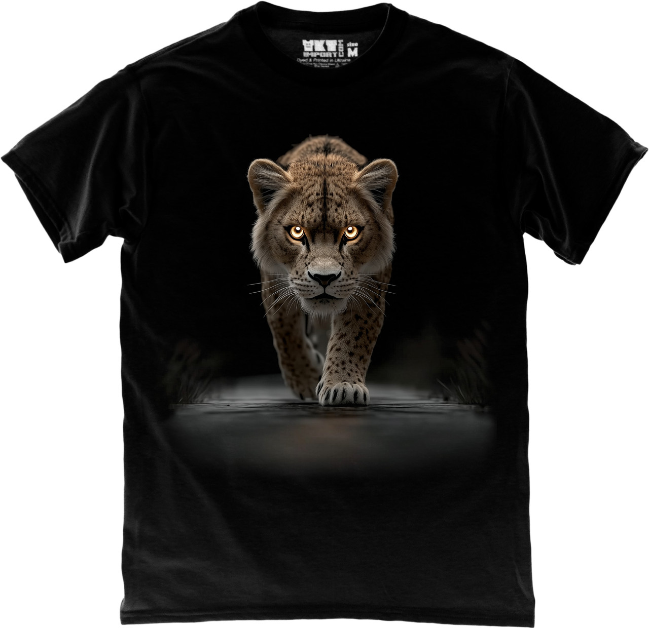 Футболка Лев на прогулянці Lion Walk чорна унісекс XL, фото №1 Футболка Лев на прогулянці Lion Walk чорна унісекс XL, фото №1